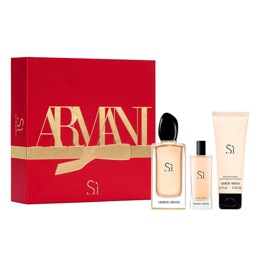 Armani Si Set 3.4oz EDP & .5oz EDP Spray & 2.5oz Body Lotion